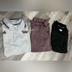 MSU dry fit polos (2) adidas (1) Nike brand all medium like new without tags